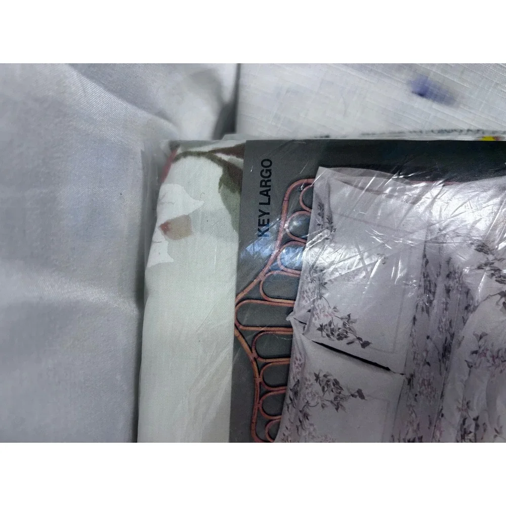 Springmaid Key Largo Double Flat & Fitted Sheet Set Floral Vintage White Full